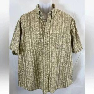 David Taylor Shirt Mens size XL Button Front Hawaiian Bamboo Casual 100% Cotton